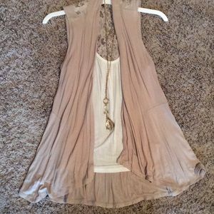 Adorable top with Necklace built in tank w/jacket